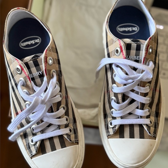 Burberry Beige and Black Checkered Sneakers - Picture 1 of 4